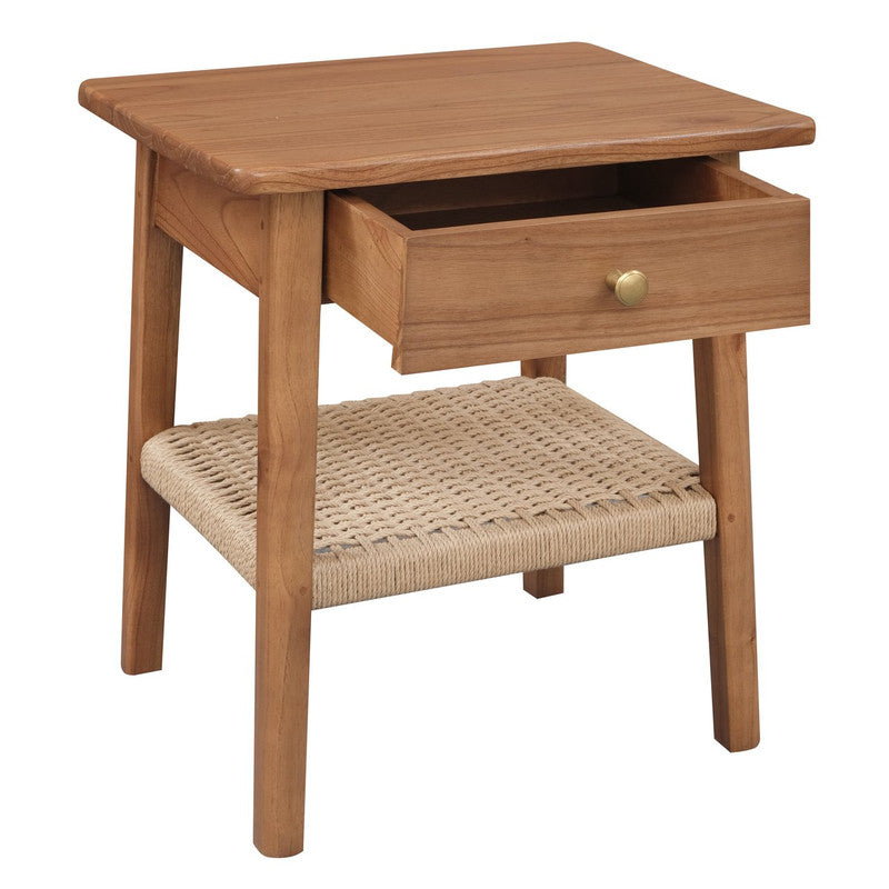 Kelly 1-Drawer Bedside Table Almond