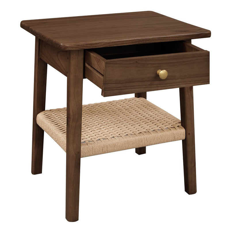 Kelly 1-Drawer Bedside Table Walnut