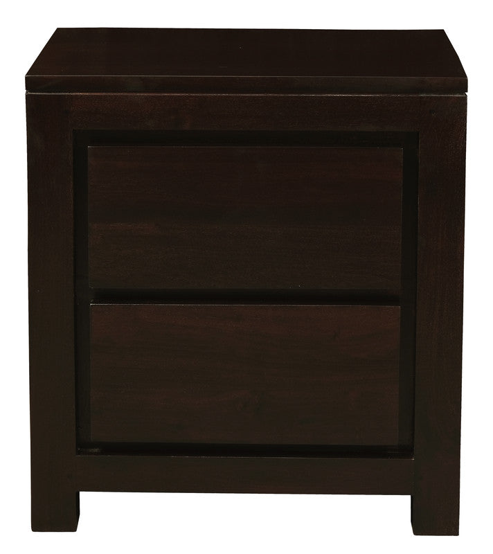 Amsterdam 2 Drawer Bedside Table Chocolate