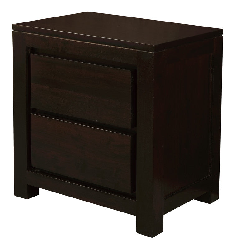 Amsterdam 2 Drawer Bedside Table Chocolate