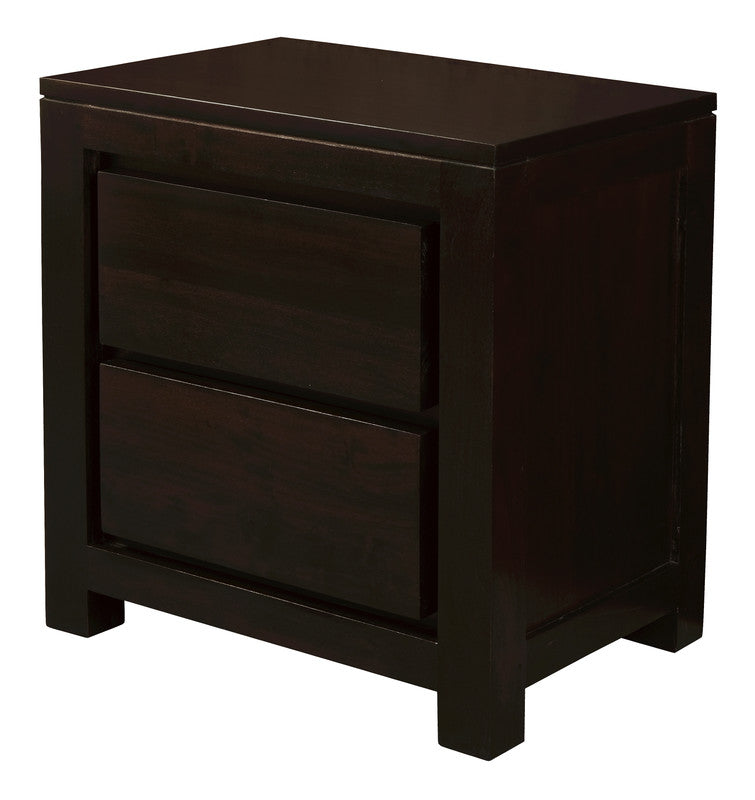 Amsterdam 2 Drawer Bedside Table Chocolate