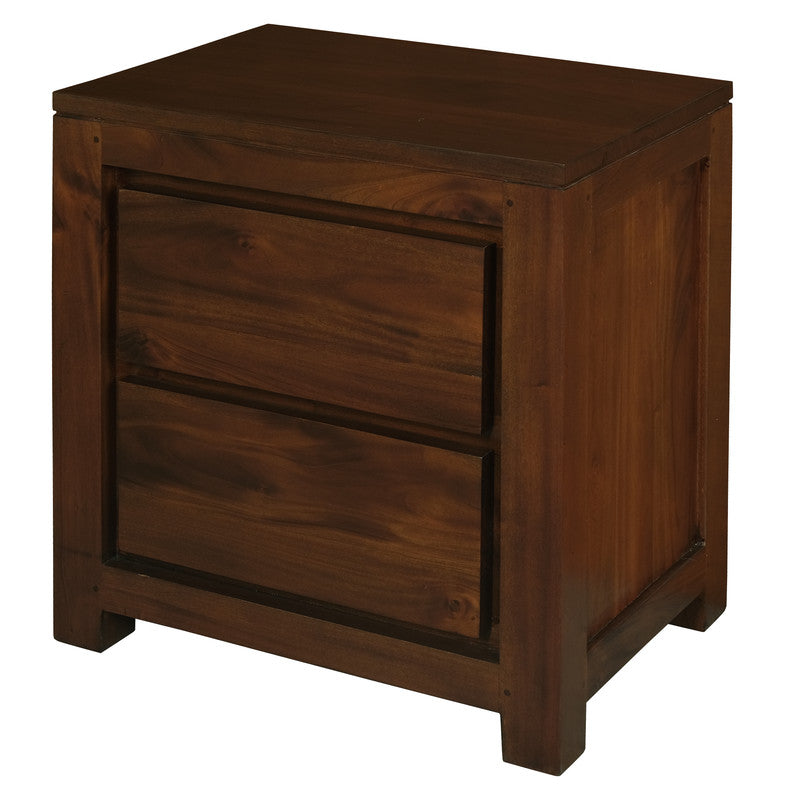 Amsterdam 2 Drawer Bedside Table Mahogany