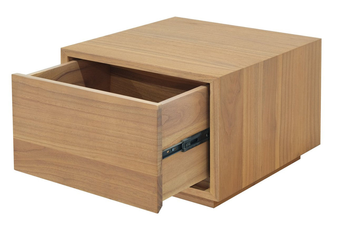 Oscar 1 Drawer Low Bedside Table Natural