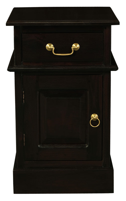 Tasmania 1 Solid Door 1 Drawer Bedside Chocolate