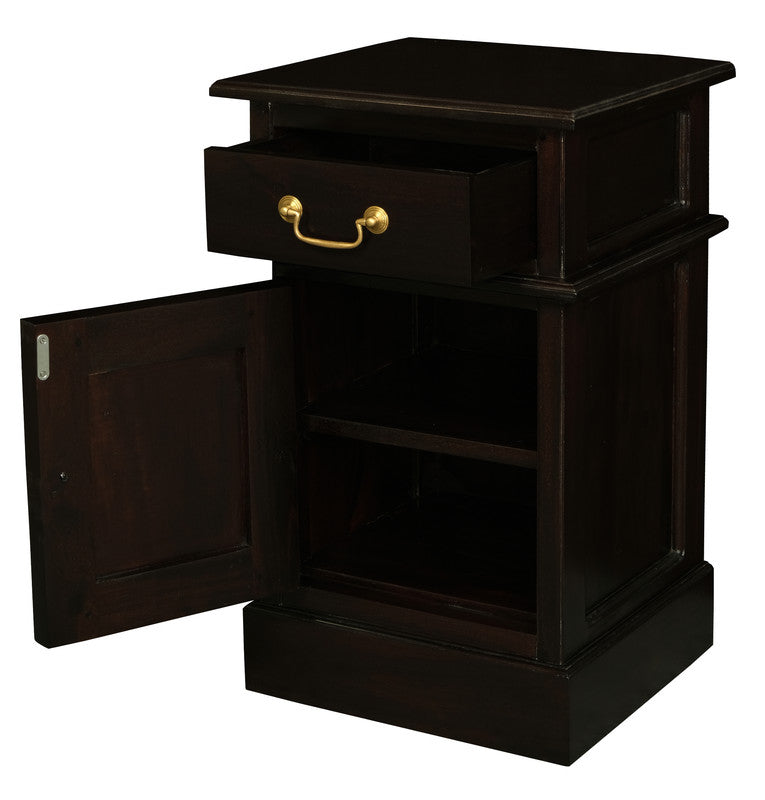 Tasmania 1 Solid Door 1 Drawer Bedside Chocolate