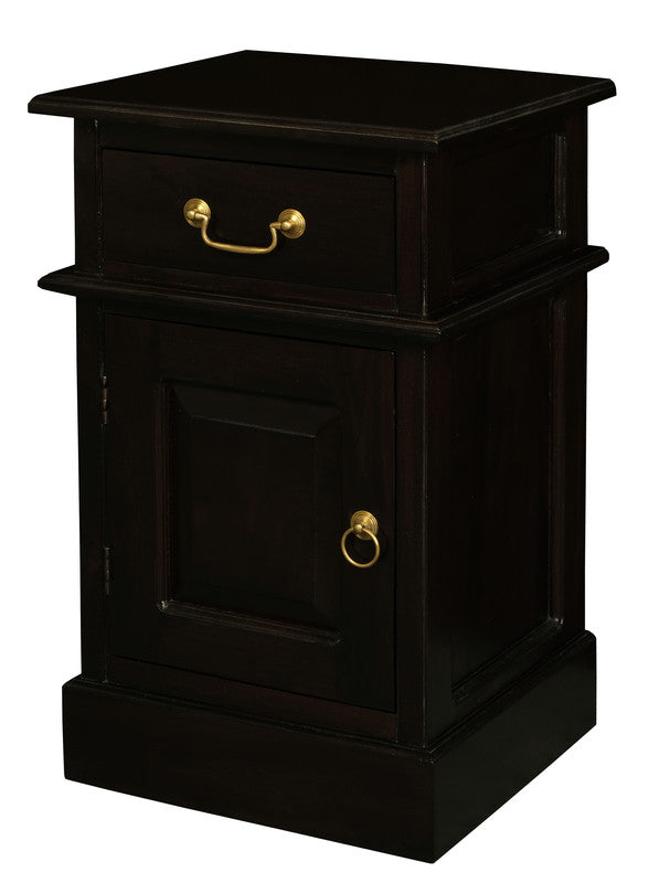 Tasmania 1 Solid Door 1 Drawer Bedside Chocolate