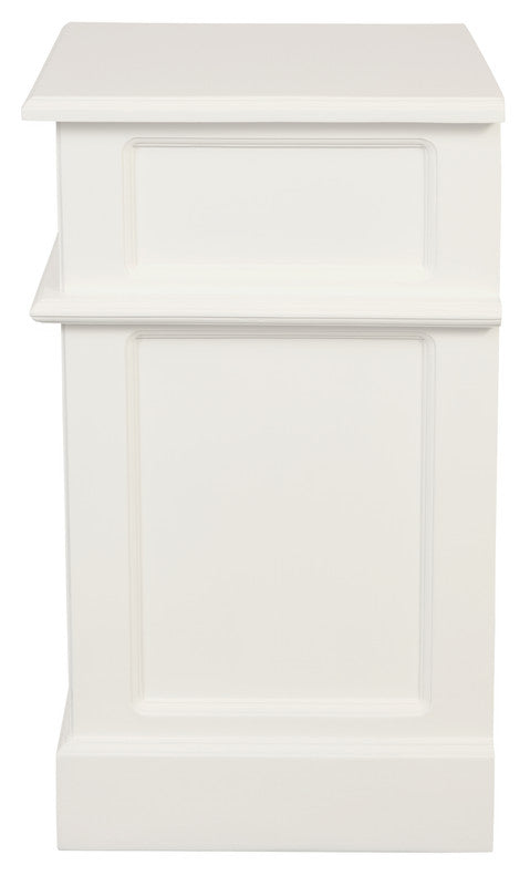 Tasmania 1 Solid Door 1 Drawer Bedside White