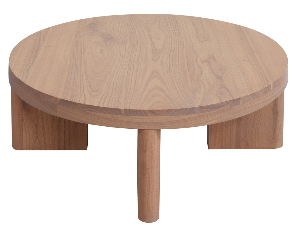 Apollo Round Solid Mindi Timber Coffe Table Natural