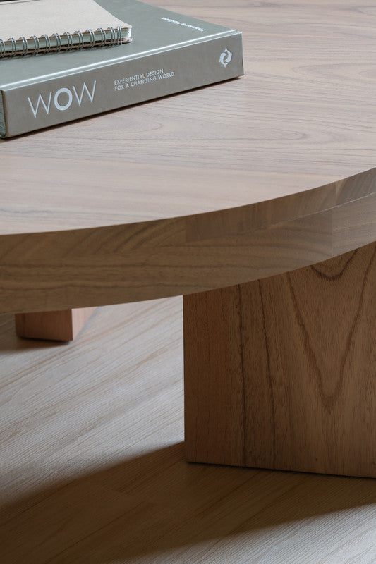 Apollo Round Solid Mindi Timber Coffe Table Natural