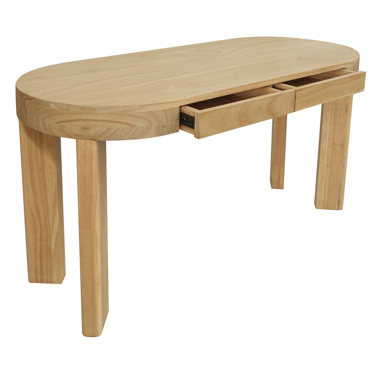 Brentwood 2 Drawer Oval Desk Natural
