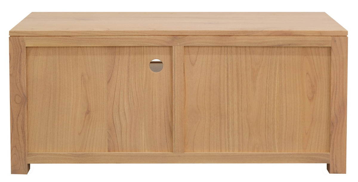 Amsterdam 2 Drawer Solid White Cedar Wood Entertainment Unit Natural