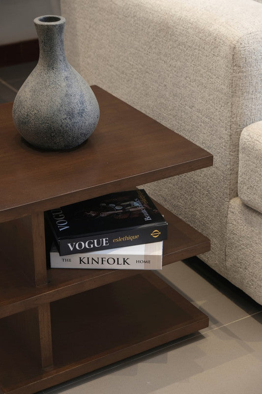 Hudson Oversized Square Side Table Walnut