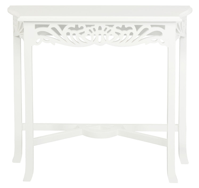 Jepara Carved Sofa Table White