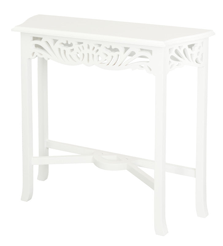 Jepara Carved Sofa Table White