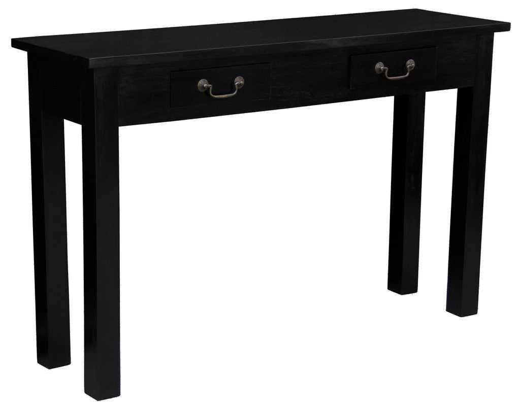 2 Drawer Straight Leg Sofa/Hall Table Black