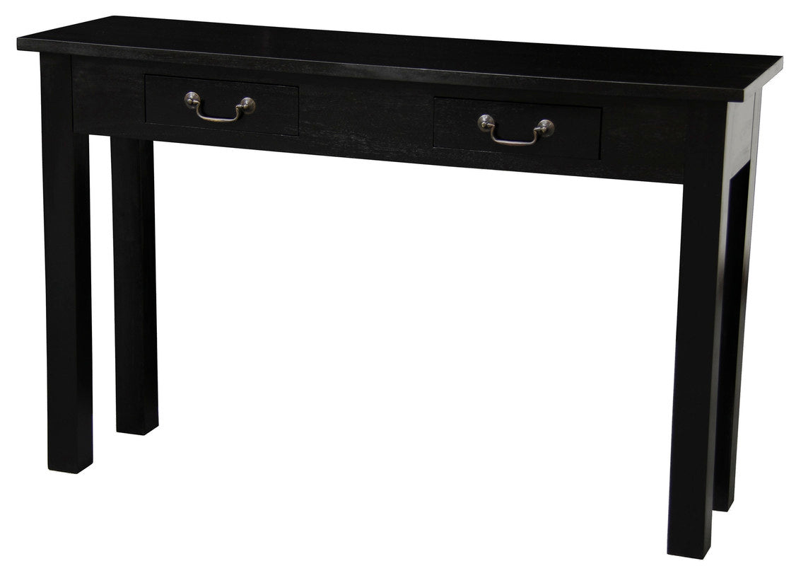 2 Drawer Straight Leg Sofa/Hall Table Black
