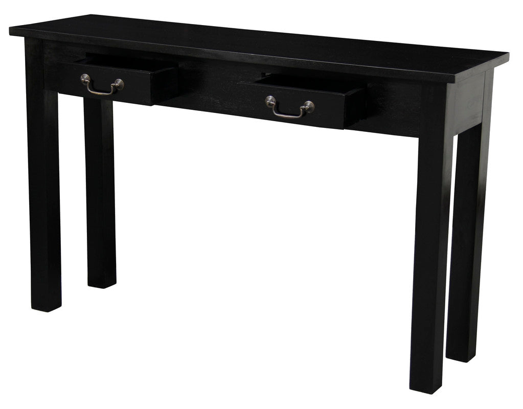 2 Drawer Straight Leg Sofa/Hall Table Black