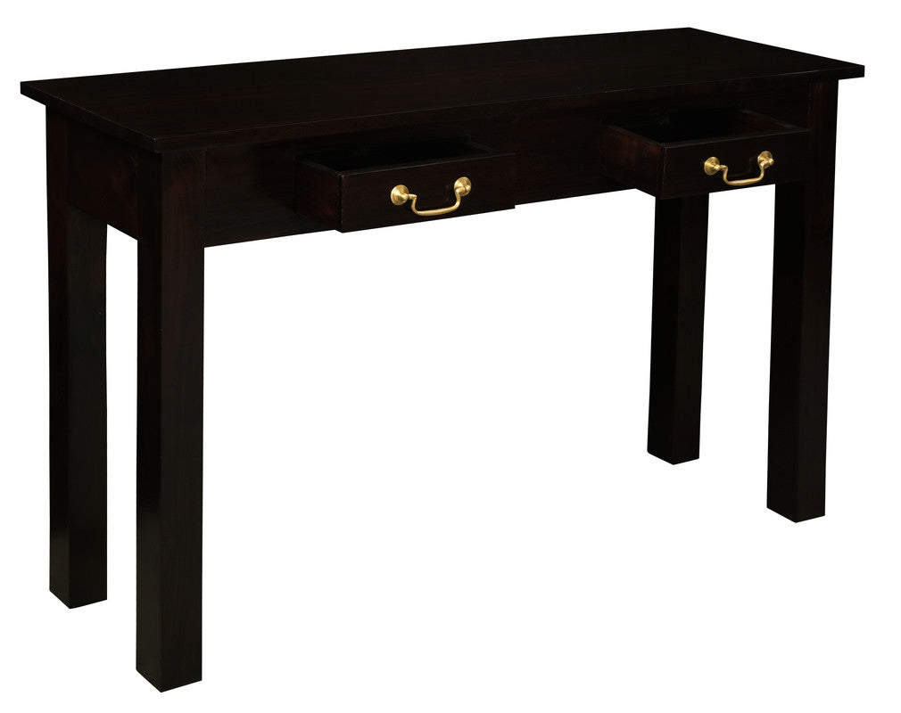 2 Drawer Straight Leg Sofa/Hall Table Chocolate