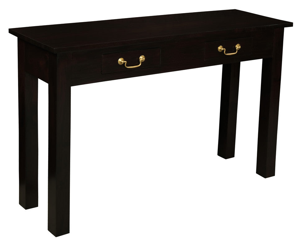 2 Drawer Straight Leg Sofa/Hall Table Chocolate
