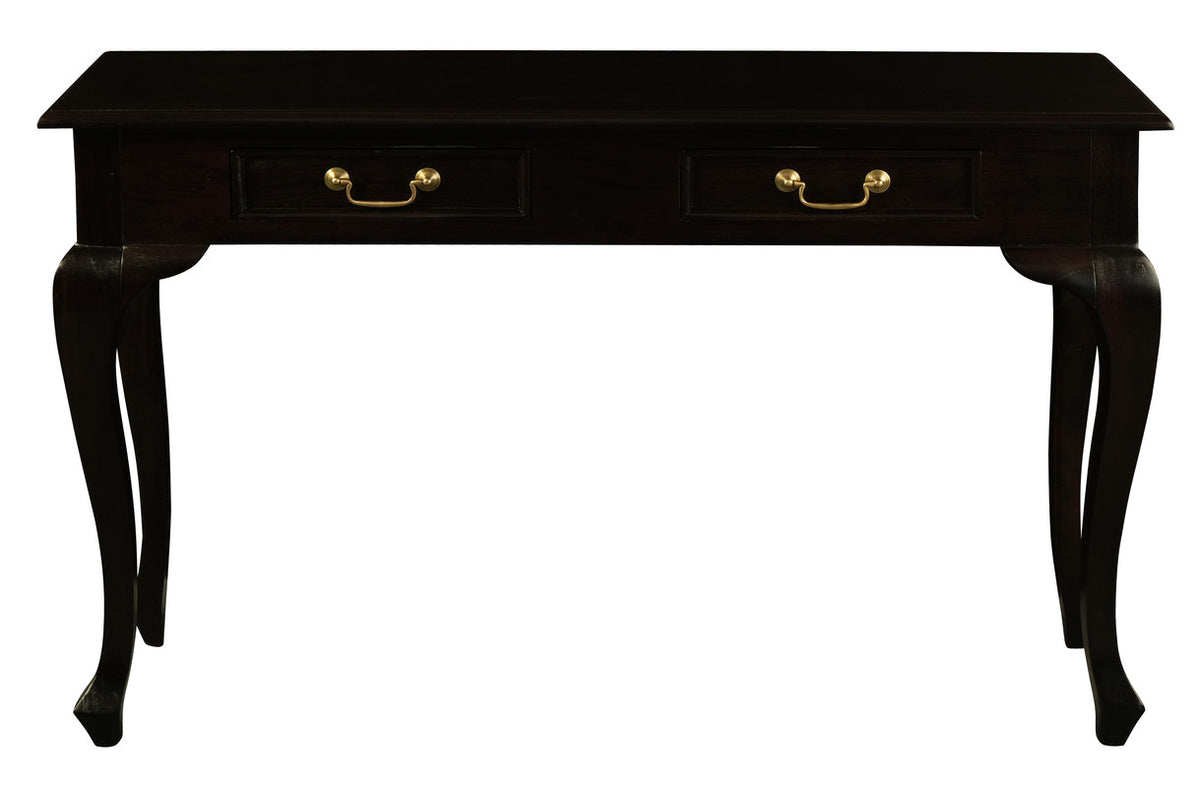 Queen Ann 2 Drawer Sofa Table Chocolate