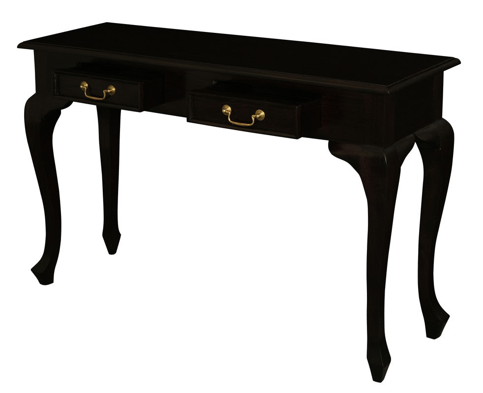 Queen Ann 2 Drawer Sofa Table Chocolate