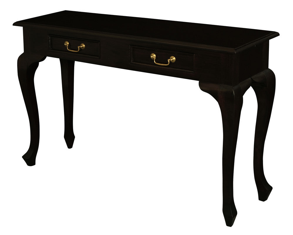 Queen Ann 2 Drawer Sofa Table Chocolate