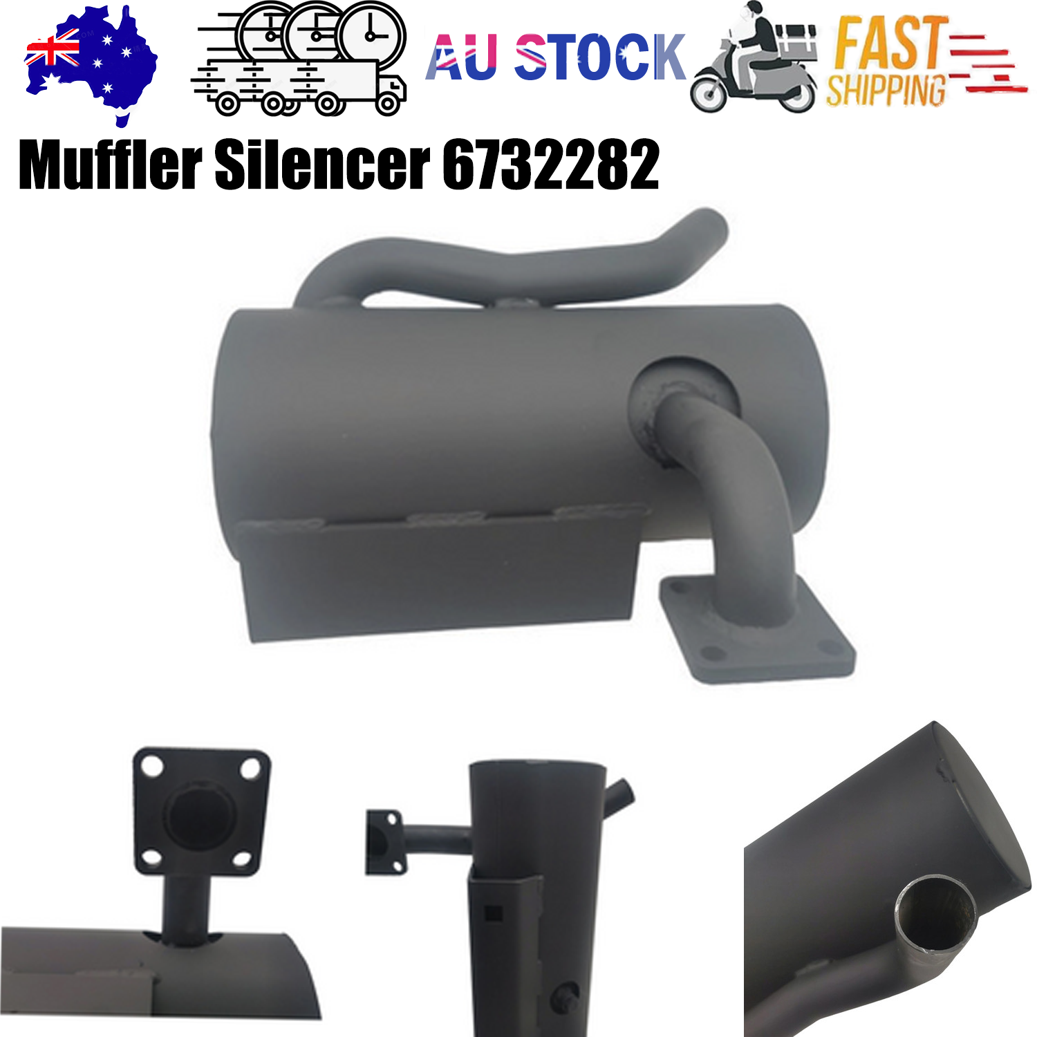 For Bobcat Muffler Exhaust System Pipe Manifold Flange 6732282 463 463C 463F S70