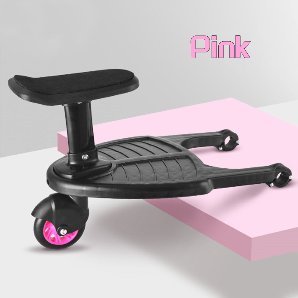 Adjustable Stroller Step Board with 360° Wheels for Kids