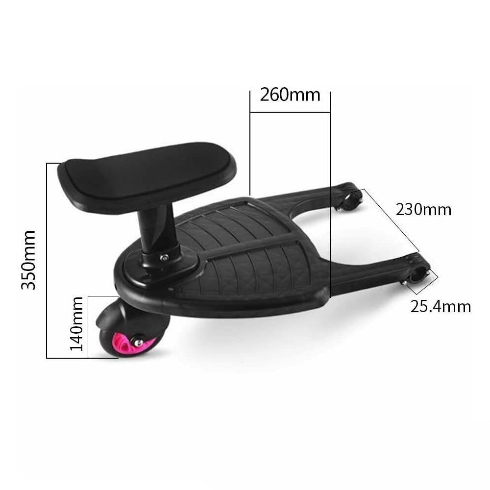 Adjustable Stroller Step Board with 360° Wheels for Kids