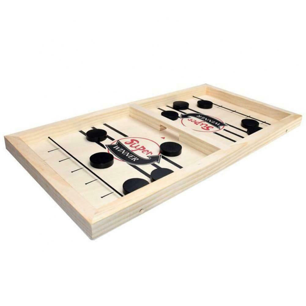 Premium Wooden Fast Sling Puck Game Set - 2 Player