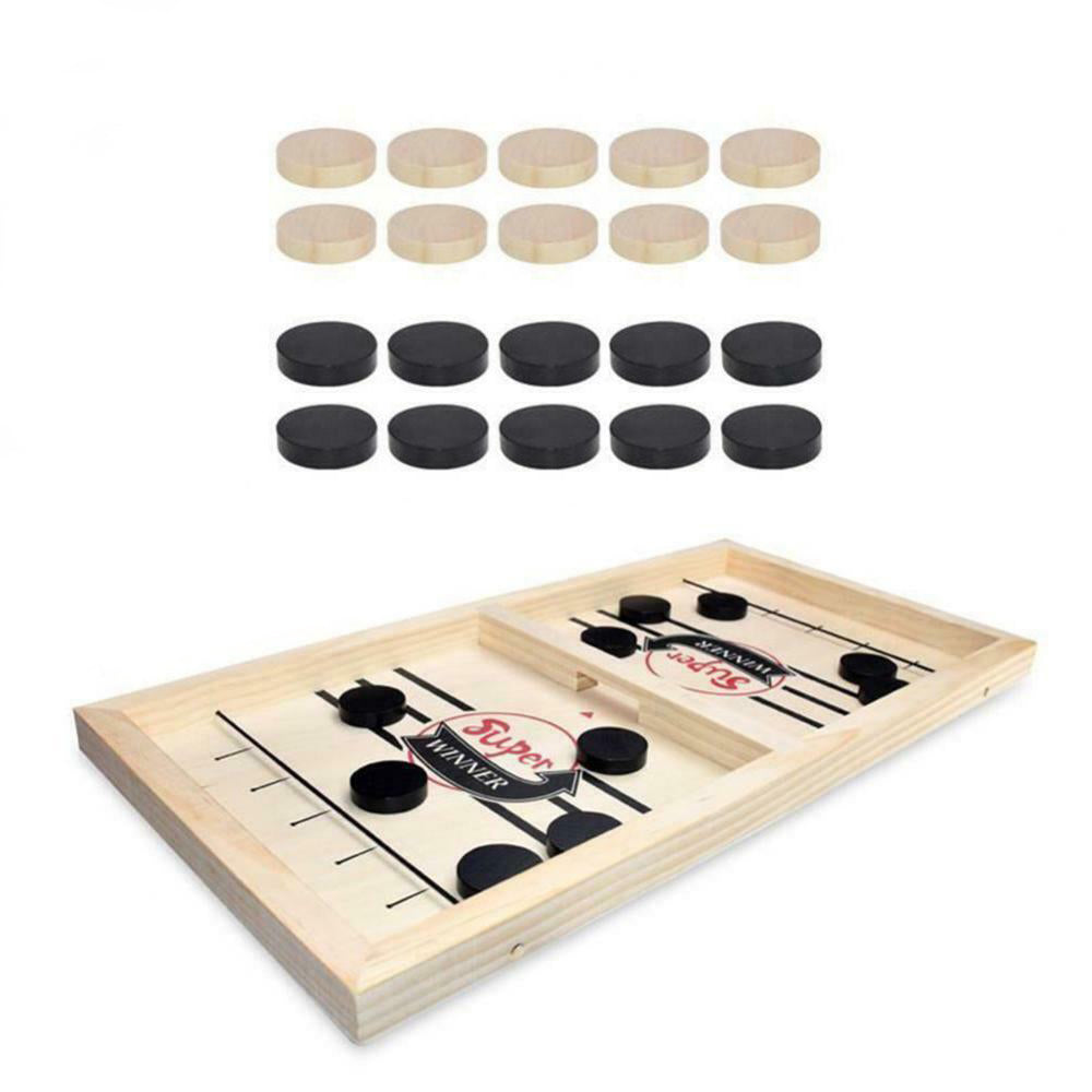 Premium Wooden Fast Sling Puck Game Set - 2 Player