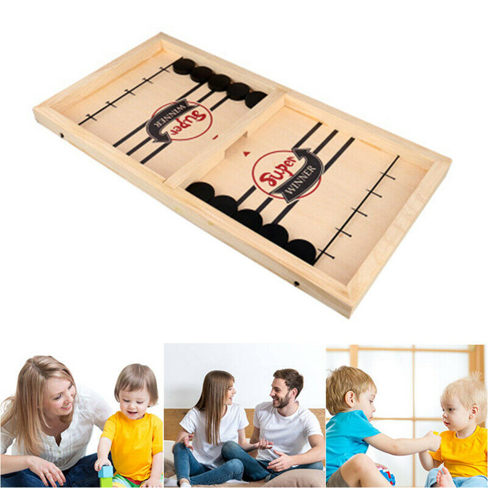 Premium Wooden Fast Sling Puck Game Set - 2 Player