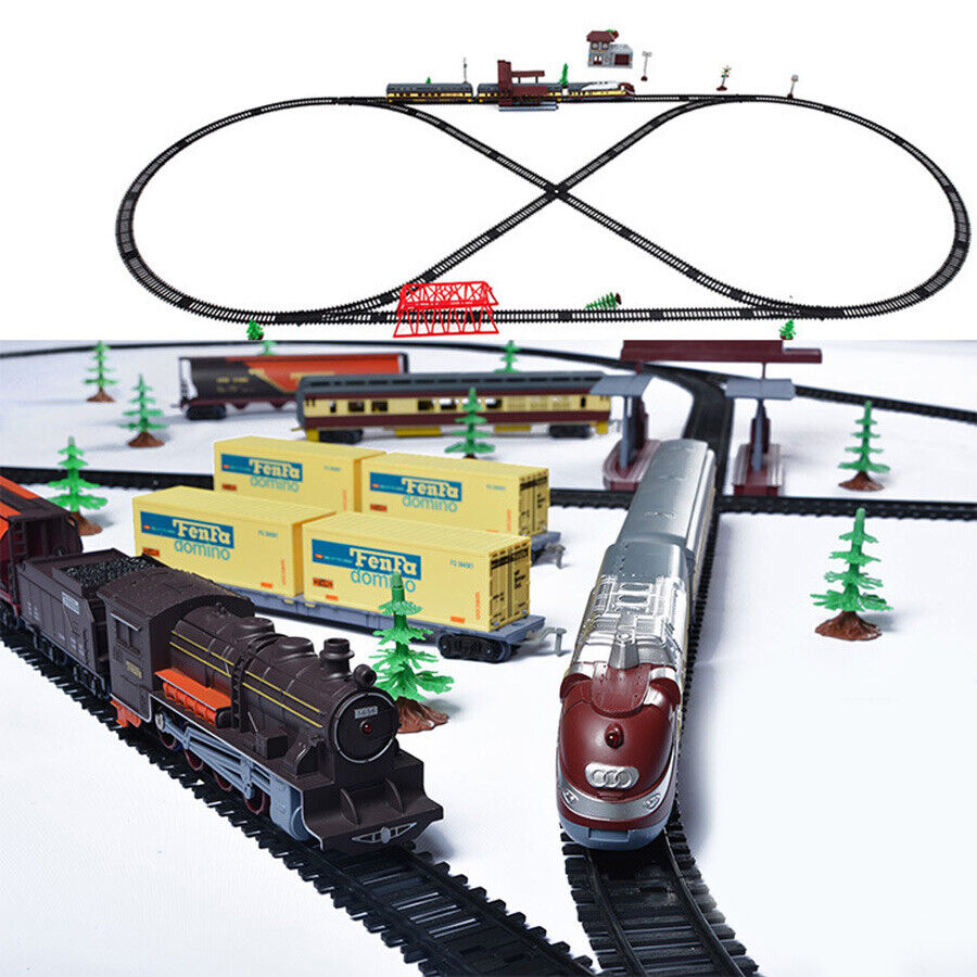 Realistic Classic Electric Train Set with Tracks & Lights