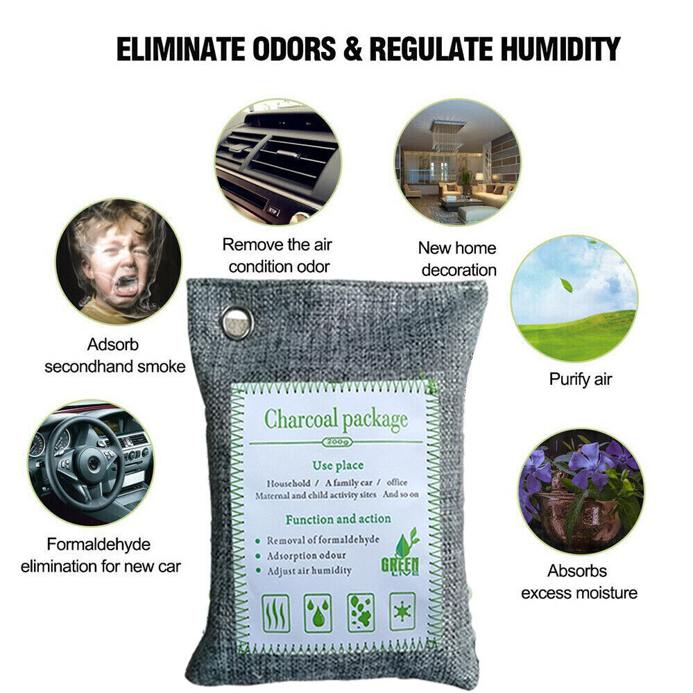 30PCS 200g Bamboo Charcoal Air Purifying Bags Odor Remover