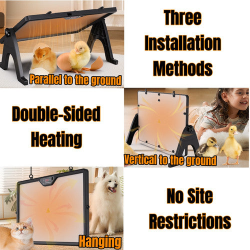 Adjustable Dual-Sided Heating Chicken Brooder Coop Heater Duck Poultry Warmer