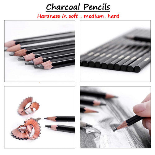 72pcs Complete Drawing Pencil Set with Sketch Charcoal Tools