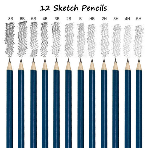 72pcs Complete Drawing Pencil Set with Sketch Charcoal Tools