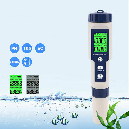 Waterproof 7 in 1 & 5 in 1 PH/Salinity/TDS/Temp Meter Set