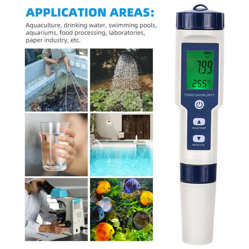 Waterproof 7 in 1 & 5 in 1 PH/Salinity/TDS/Temp Meter Set