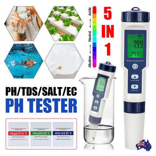 Waterproof 7 in 1 & 5 in 1 PH/Salinity/TDS/Temp Meter Set