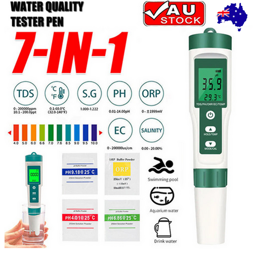 Waterproof 7 in 1 & 5 in 1 PH/Salinity/TDS/Temp Meter Set