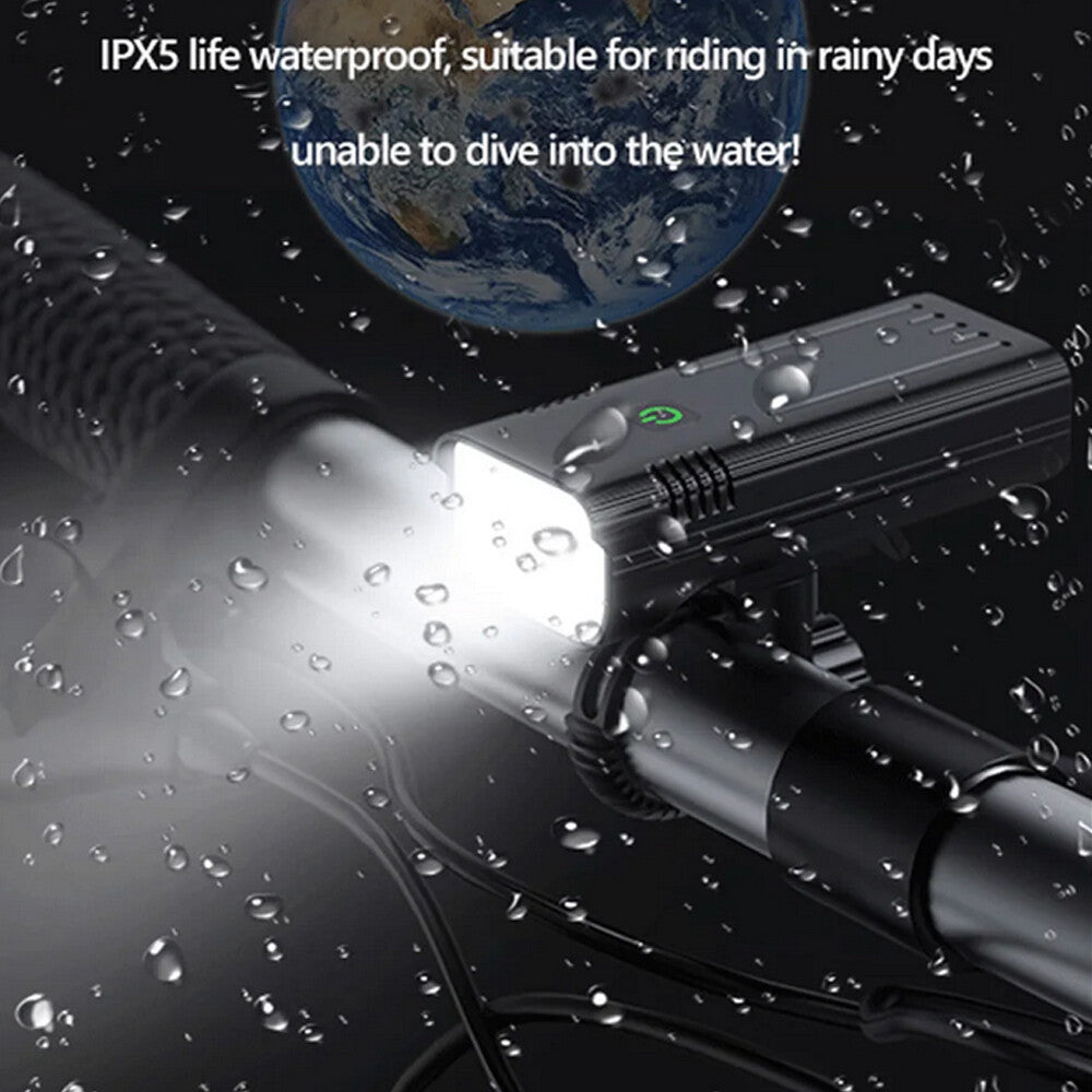 Waterproof Bike Light Set with Digital Battery Display Aluminum Alloy 360° Mount