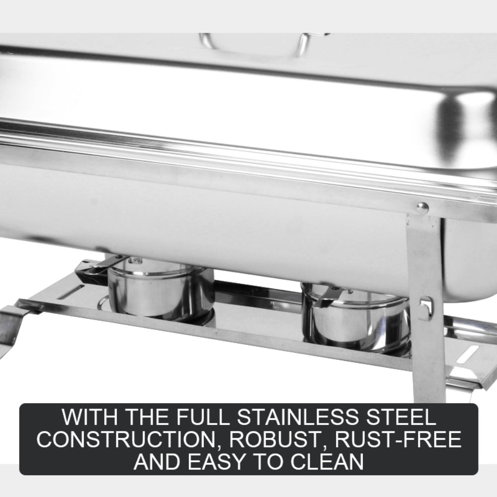 9L Chafing Dish Set Buffet Pan Bain Marie Bow Stainless Steel Food Warmer 1*9L