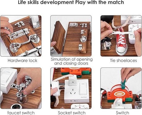 Sensory Toys Activity Board Educational Learning Toys Brain Games Preschool AU