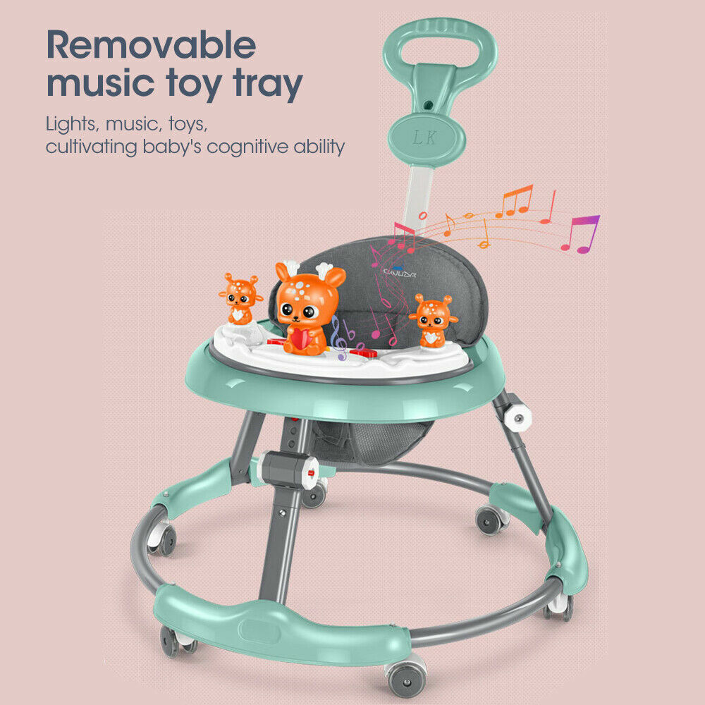 Foldable Adjustable Baby Walker with Music and Lights