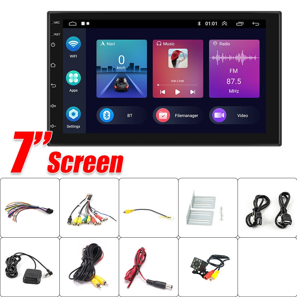 HD 7" 2 DIN Car Radio w/ GPS, WiFi, CarPlay + Rear Camera