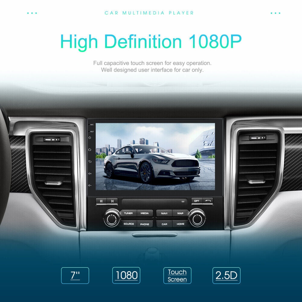 HD 7" 2 DIN Car Radio w/ GPS, WiFi, CarPlay + Rear Camera