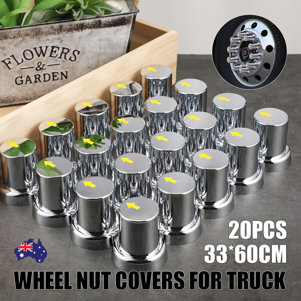 20PCS ABS Wheel Nut Covers, Safety Arrow, Chrome Caps for Trucks