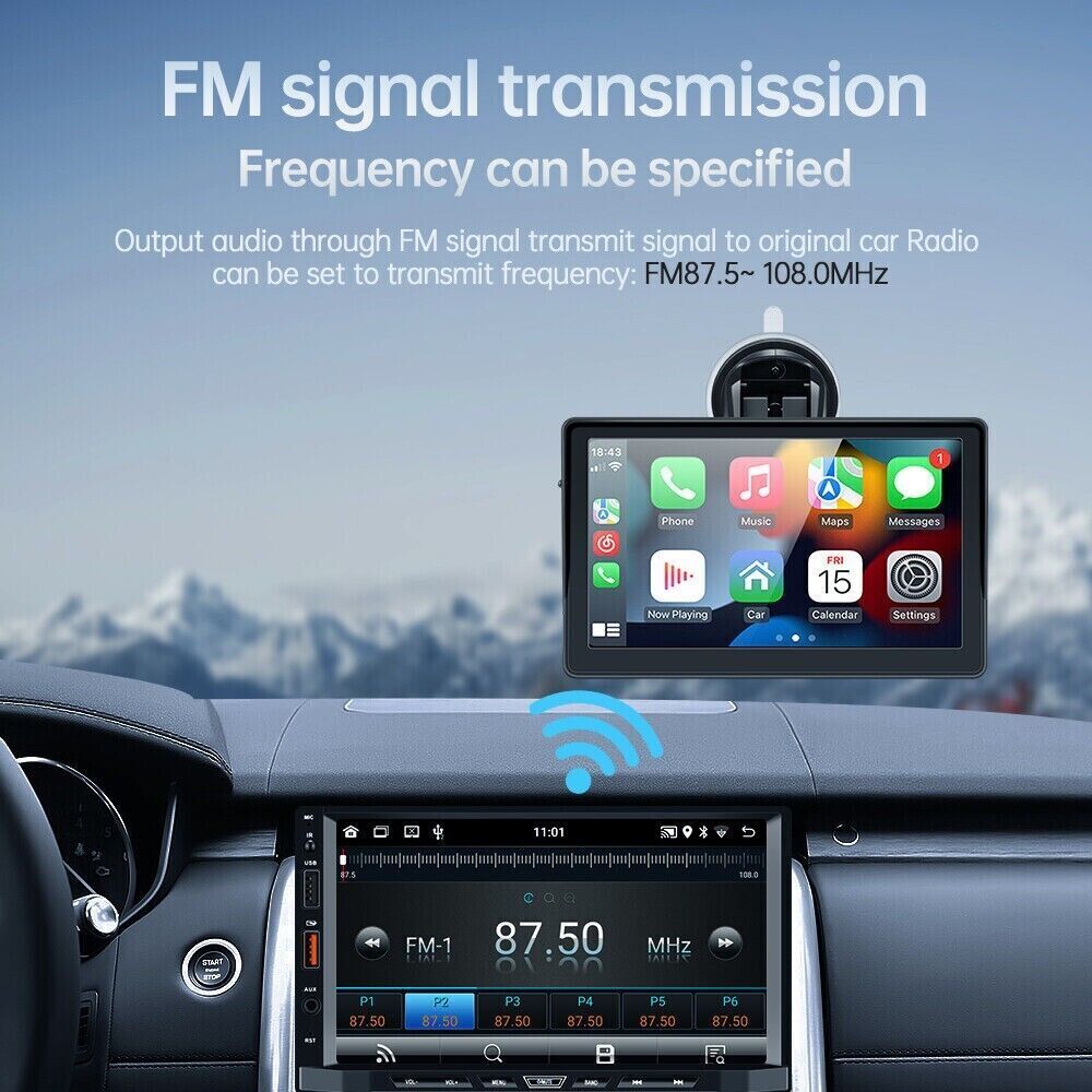 7" Wireless Car Radio Apple Carplay Android Auto Bluetooth 5.1 + Cam