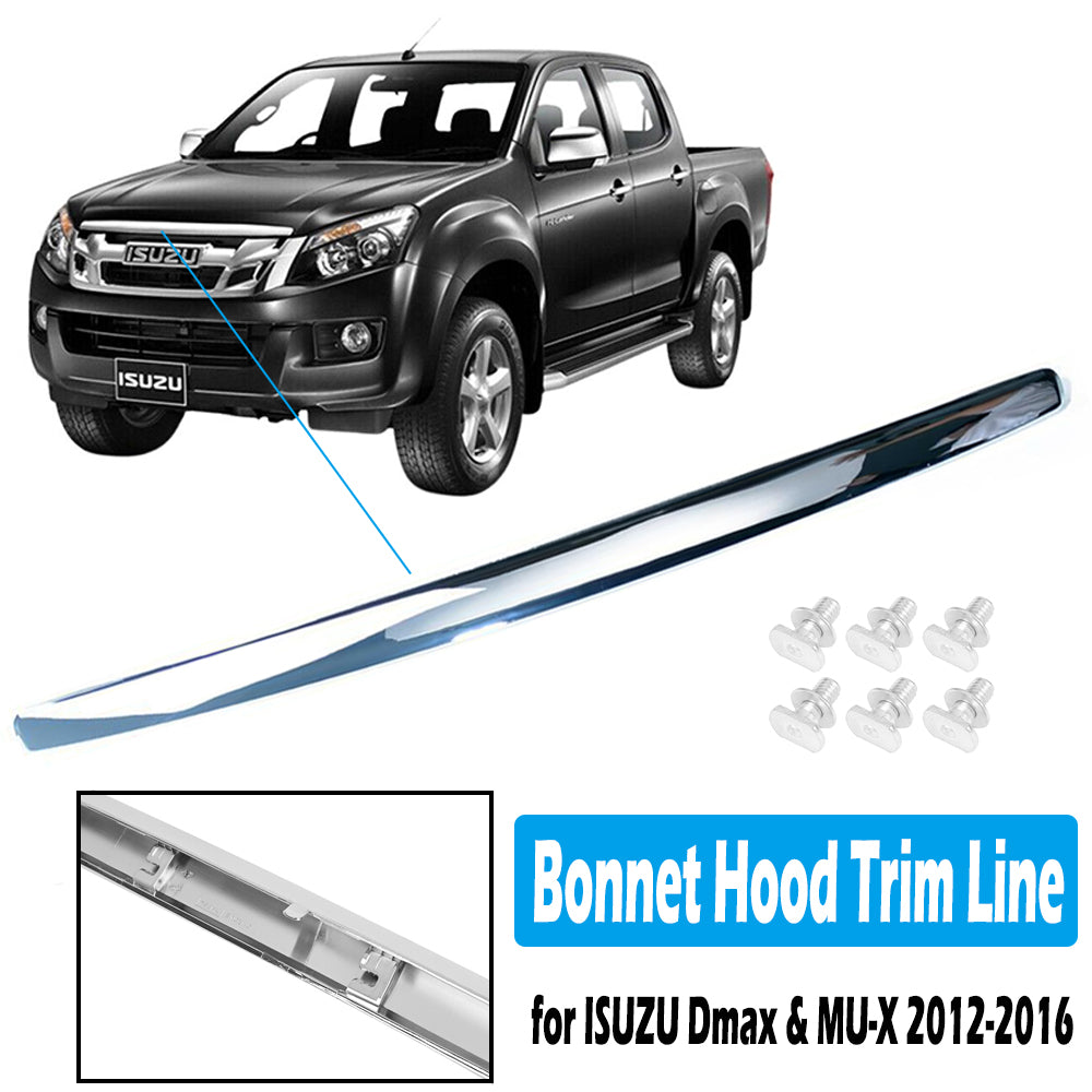 Chrome ABS Car Bonnet Hood Trim for Isuzu D-Max MU-X 2012-2016